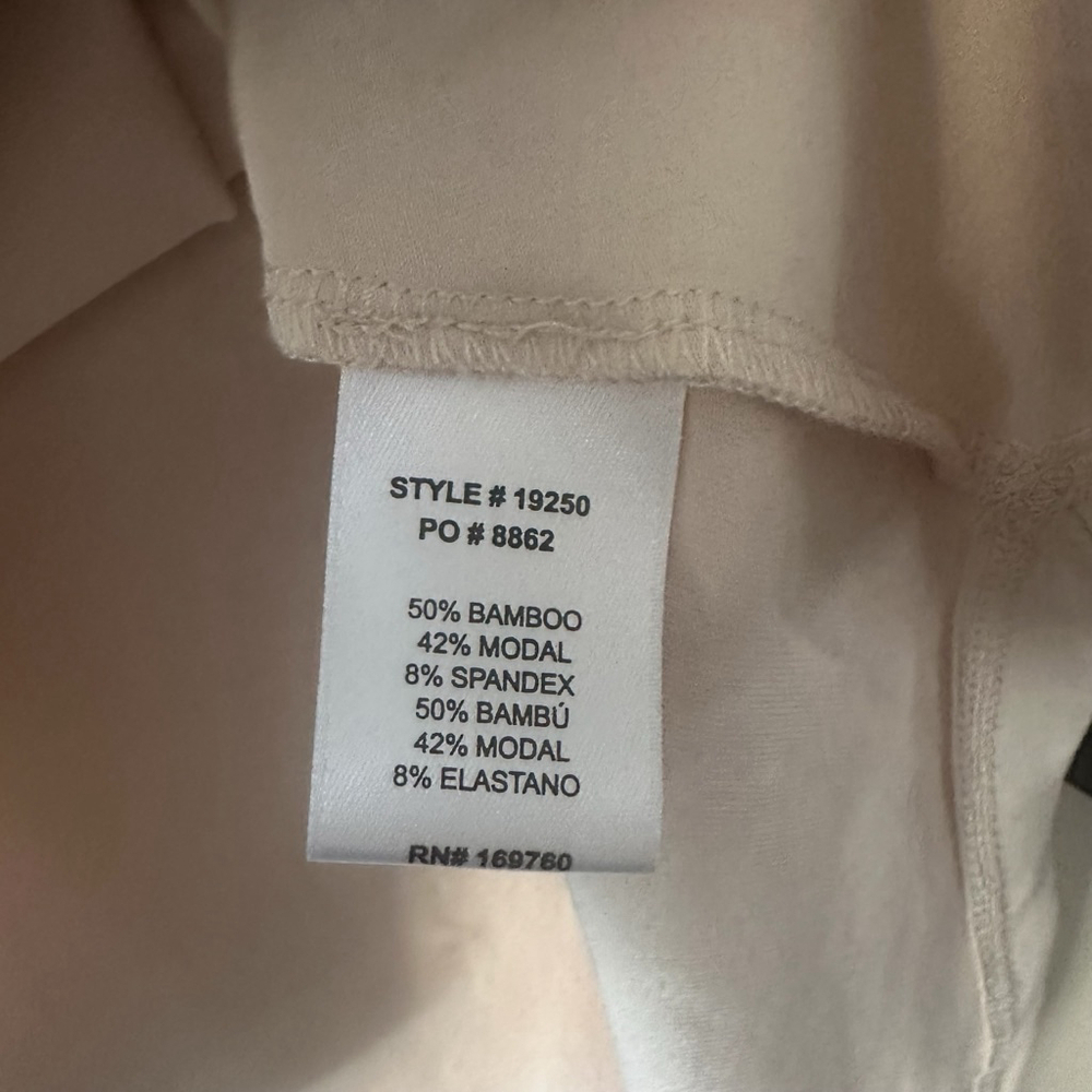 Korye Bamboo Modal Rolled Sleeve Tee Nude Beige S NWT | Gift Ready - Picture 4 of 6